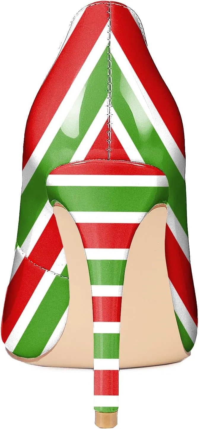 Reindee Lusion Womens High Stiletto Heels Pumps Crystal Printed Closed Toe Sexy Pumps Shoes