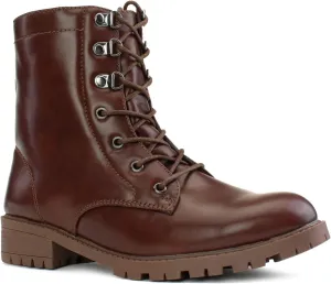 RF ROOM OF FASHION Women's Adjustable Wide Ankle Wide Width Lug Sole Combat Boots w Hidden Pocket