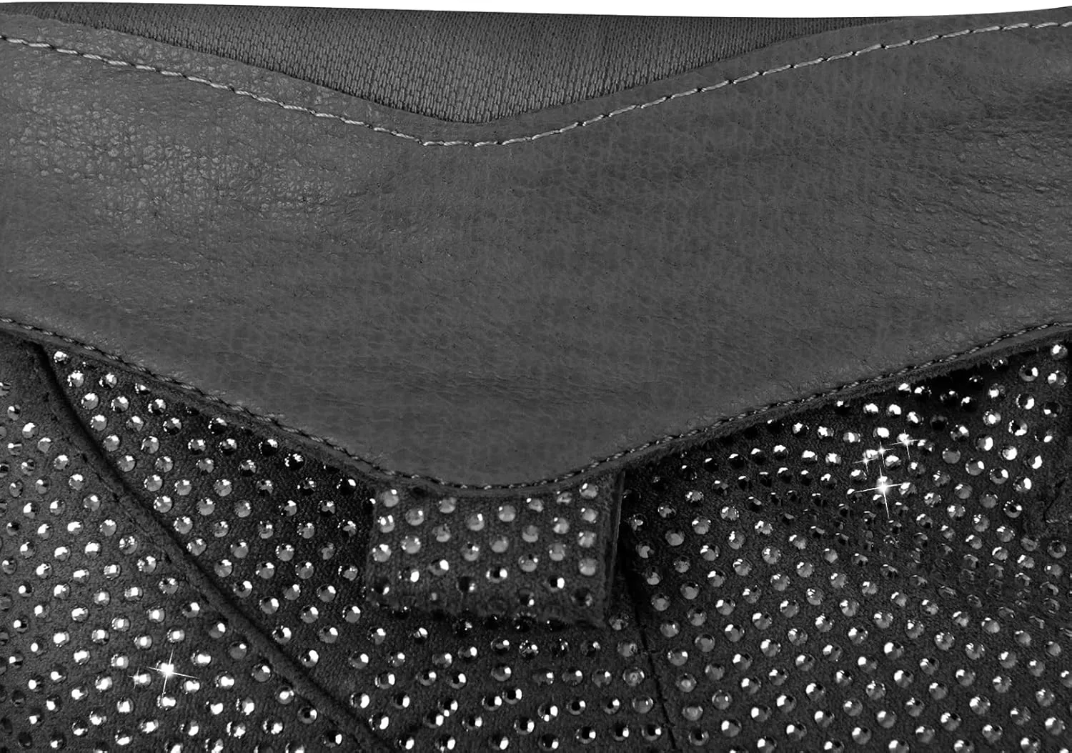 richealnini Sparkly Rhinestones Cowboy Cowgirl Stacked Heeled Ankle Boots with Tab Wedding Party Dressy