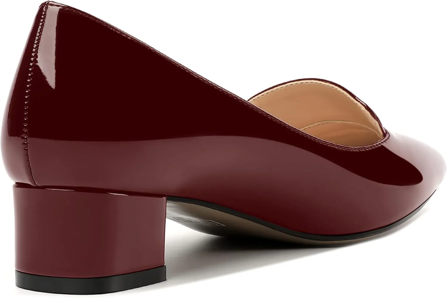 ROSERWISH Womens Slip On Patent Pointed Toe Casual Fashion Work Chunky Low Heel Pumps Shoes 1.5 Inch