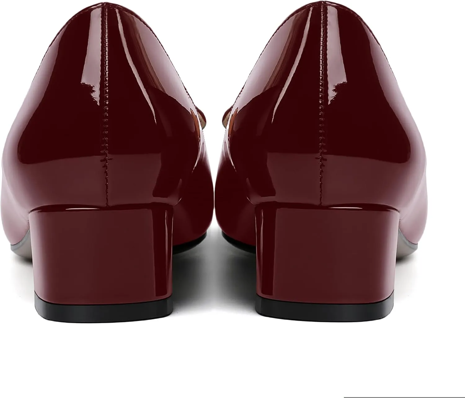 ROSERWISH Womens Slip On Patent Pointed Toe Casual Fashion Work Chunky Low Heel Pumps Shoes 1.5 Inch