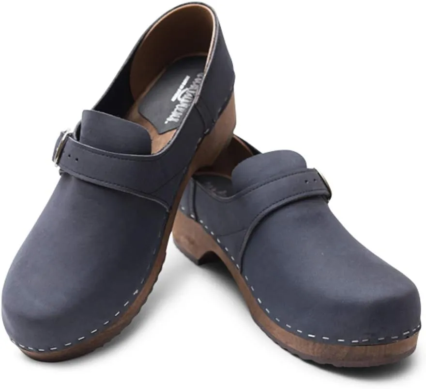 Sandgrens Handmade Swedish Wood Closed-Back Clogs for Men, Low Heel | Gunnar