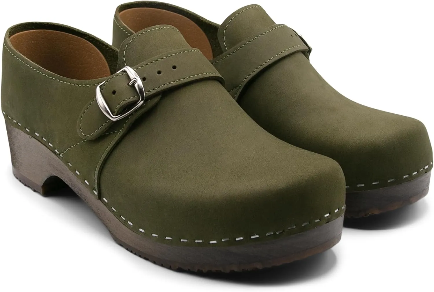 Sandgrens Handmade Swedish Wood Closed-Back Clogs for Men, Low Heel | Gunnar