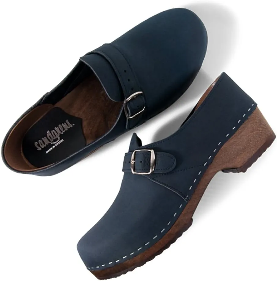 Sandgrens Handmade Swedish Wood Closed-Back Clogs for Men, Low Heel | Gunnar