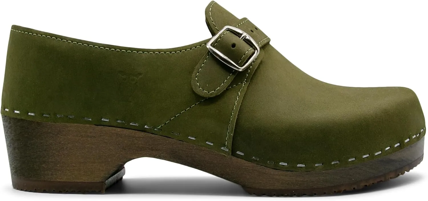 Sandgrens Handmade Swedish Wood Closed-Back Clogs for Men, Low Heel | Gunnar