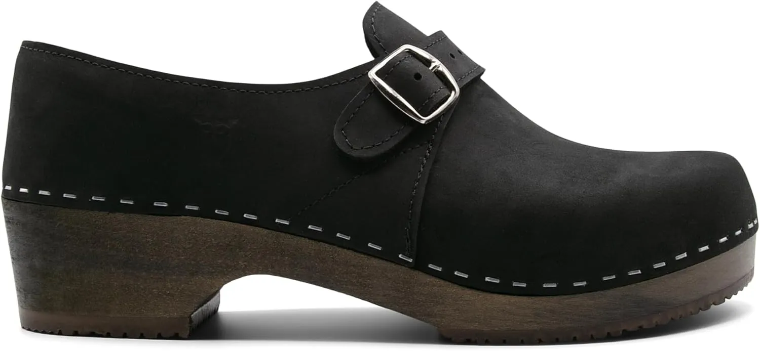 Sandgrens Handmade Swedish Wood Closed-Back Clogs for Men, Low Heel | Gunnar