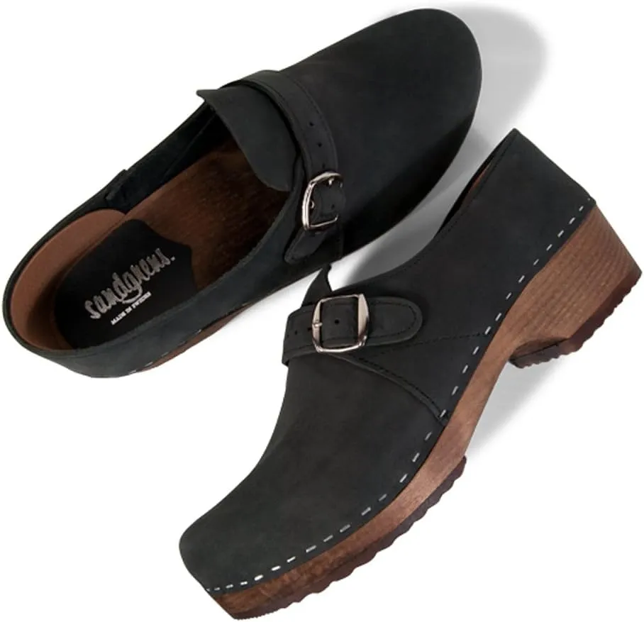 Sandgrens Handmade Swedish Wood Closed-Back Clogs for Men, Low Heel | Gunnar