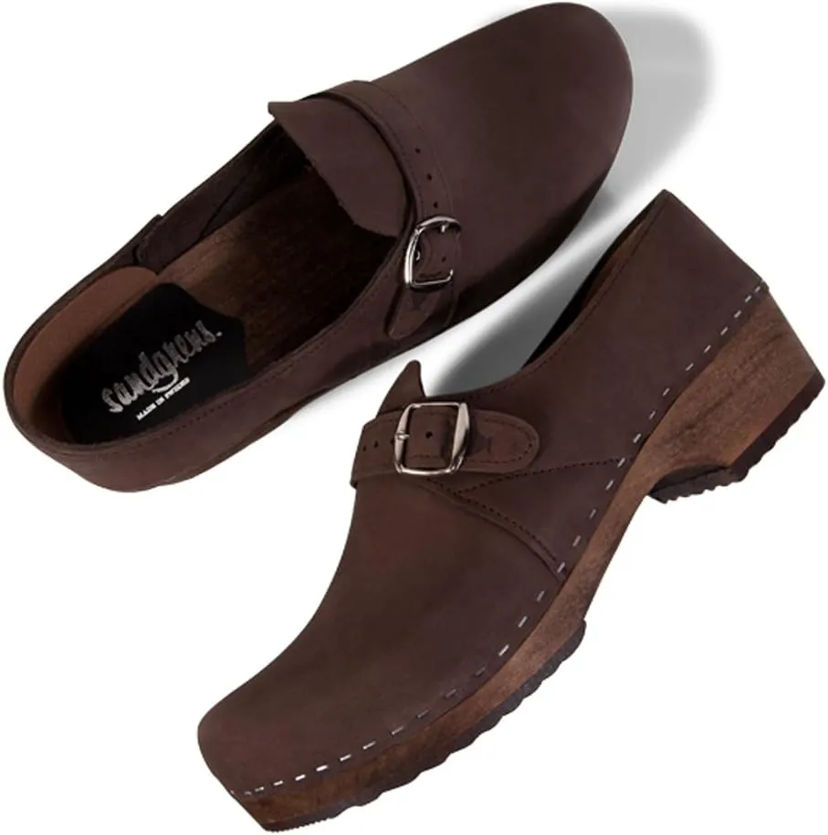 Sandgrens Handmade Swedish Wood Closed-Back Clogs for Men, Low Heel | Gunnar