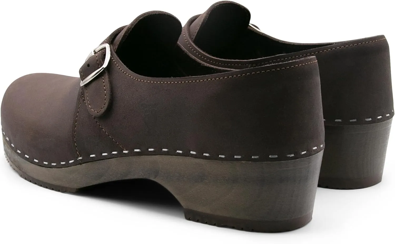 Sandgrens Handmade Swedish Wood Closed-Back Clogs for Men, Low Heel | Gunnar