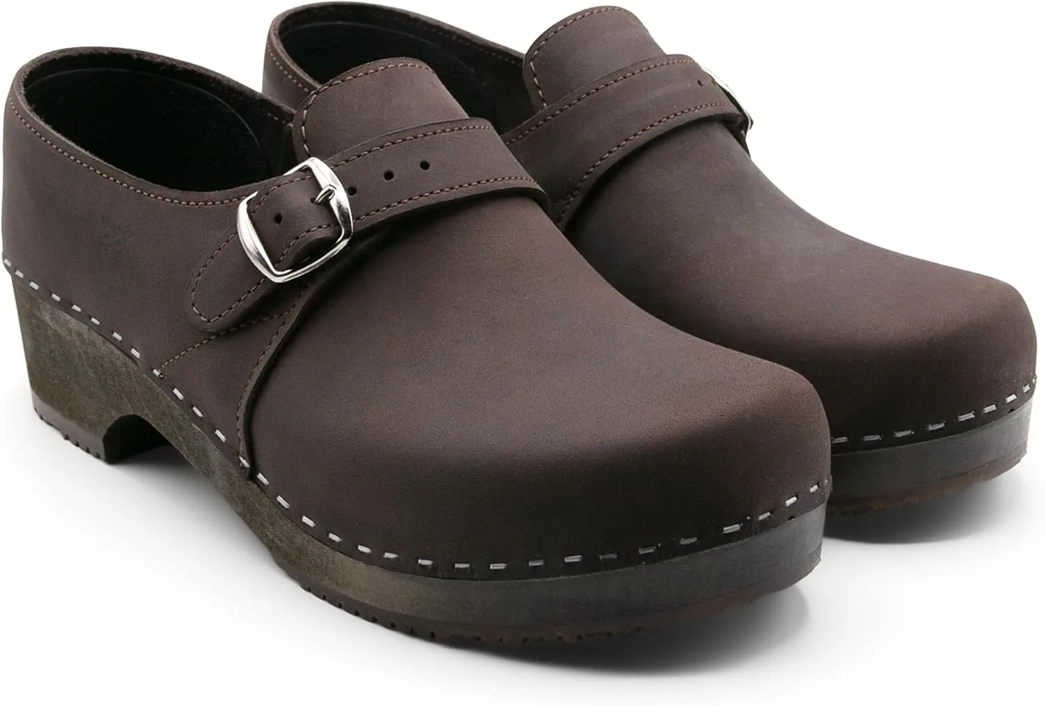 Sandgrens Handmade Swedish Wood Closed-Back Clogs for Men, Low Heel | Gunnar