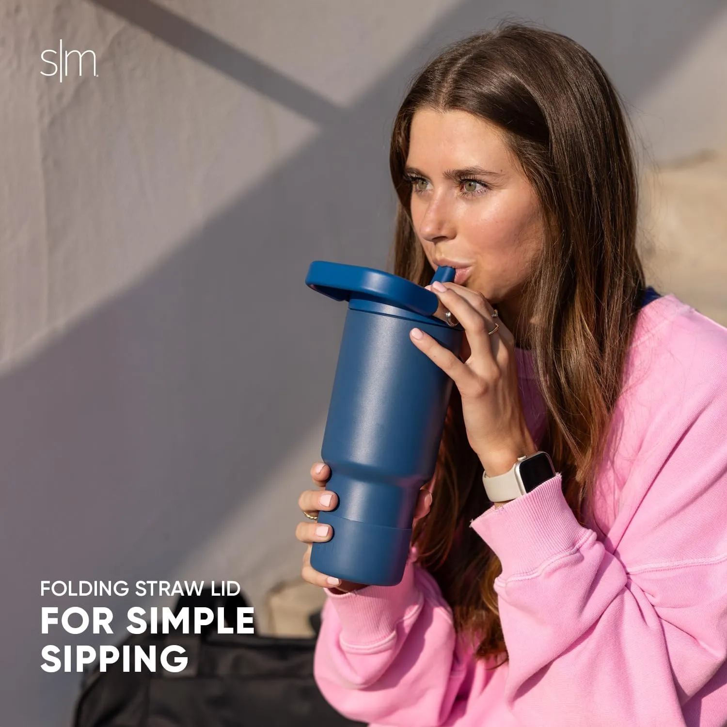 Simple Modern Trek Pivot | 40oz Flip Straw Tumbler with Handle | Water Bottle & Boot | Interchangeable Straw & Chug Lids | Insulated Stainless Steel Jug | Gym Sports Outdoors | Buttercup