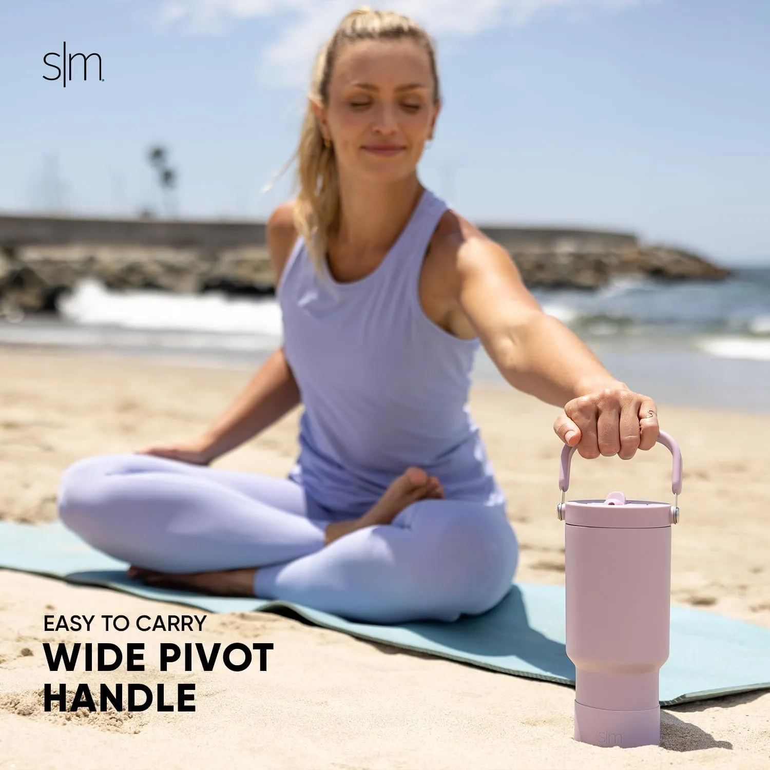 Simple Modern Trek Pivot | 40oz Flip Straw Tumbler with Handle | Water Bottle & Boot | Interchangeable Straw & Chug Lids | Insulated Stainless Steel Jug | Gym Sports Outdoors | Buttercup