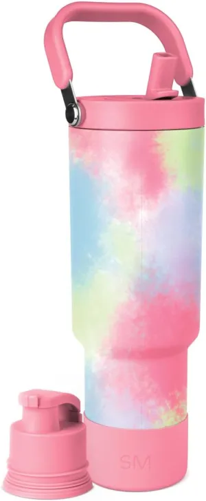 Simple Modern Trek Pivot | 40oz Flip Straw Tumbler with Handle | Water Bottle & Boot | Interchangeable Straw & Chug Lids | Insulated Stainless Steel Jug | Gym Sports Outdoors | Kaleidoscope