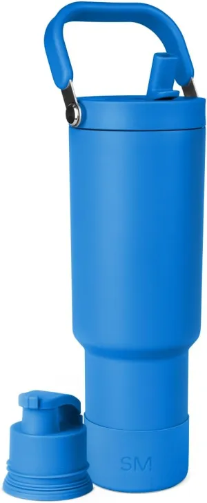 Simple Modern Trek Pivot | 40oz Flip Straw Tumbler with Handle | Water Bottle & Boot | Interchangeable Straw & Chug Lids | Insulated Stainless Steel Jug | Gym Sports Outdoors | Supersonic Blue