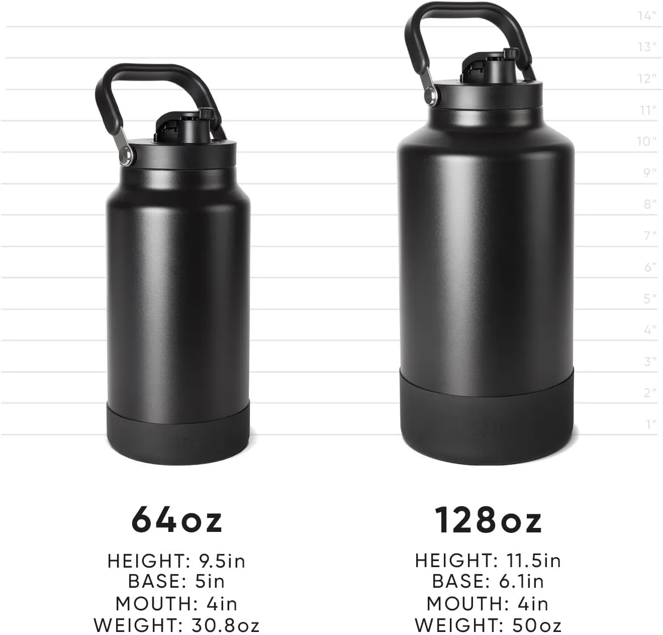 Simple Modern Trek Pivot | Half Gallon Water Bottle Jug with Handle & Boot | Interchangeable Straw & Chug Lids | Large Insulated Stainless Steel | Sports Camping Outdoors | 64oz, Sea Glass Sage