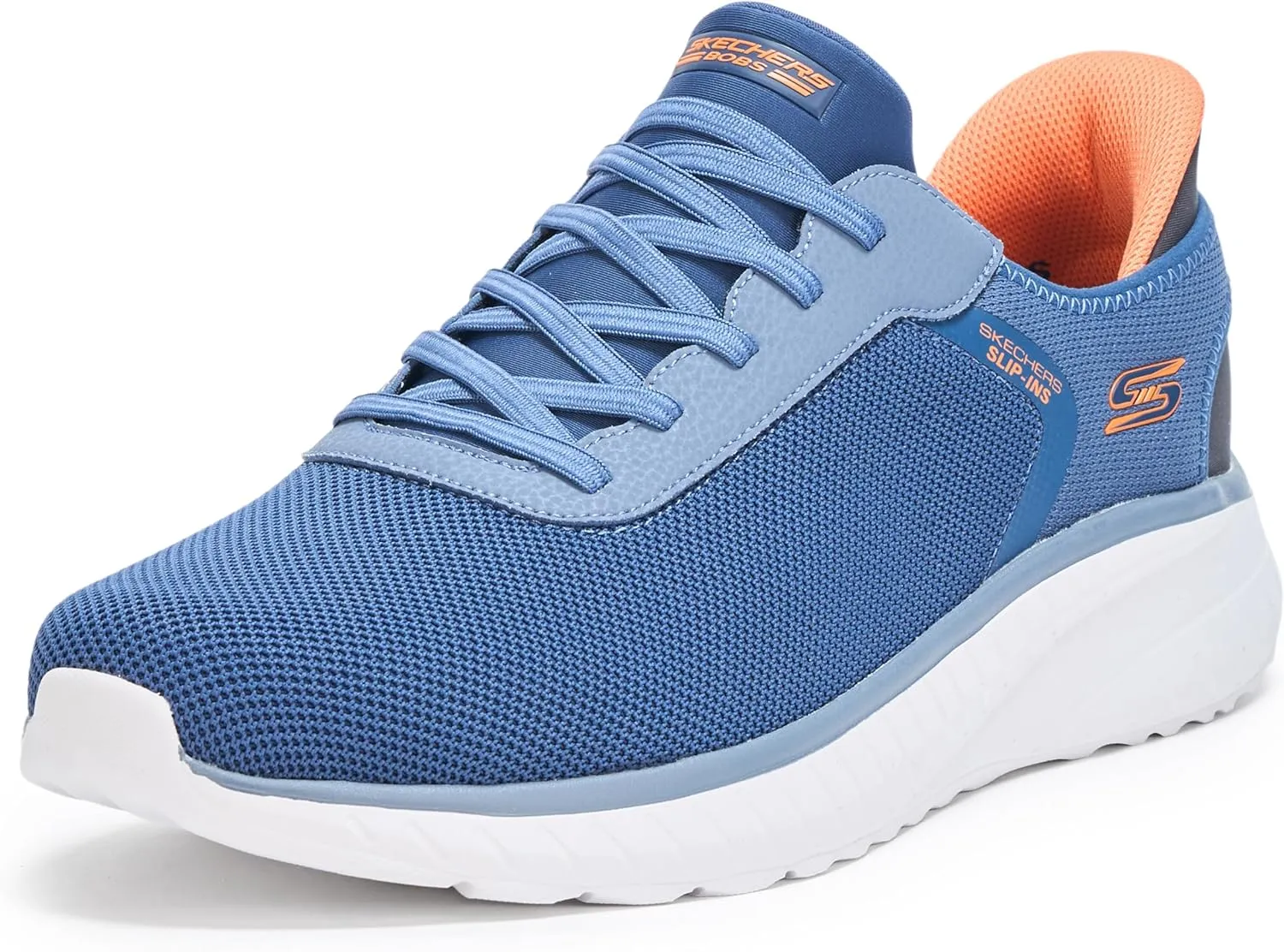 Skechers Bobs Men's Hands Free Slip-ins Squad Chaos-Solid Tour Sneaker, Navy Multi, 11 Wide