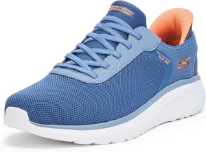 Skechers Bobs Men's Hands Free Slip-ins Squad Chaos-Solid Tour Sneaker, Navy Multi, 11 Wide