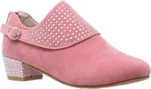 SOBEYO Girls Ankle Booties Rhinestone Crystal Accent Block Heel Boots for Kids
