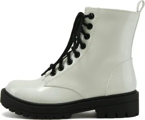 Soda FIRM - Lug Sole Combat Ankle Bootie Lace up w/Side Zipper