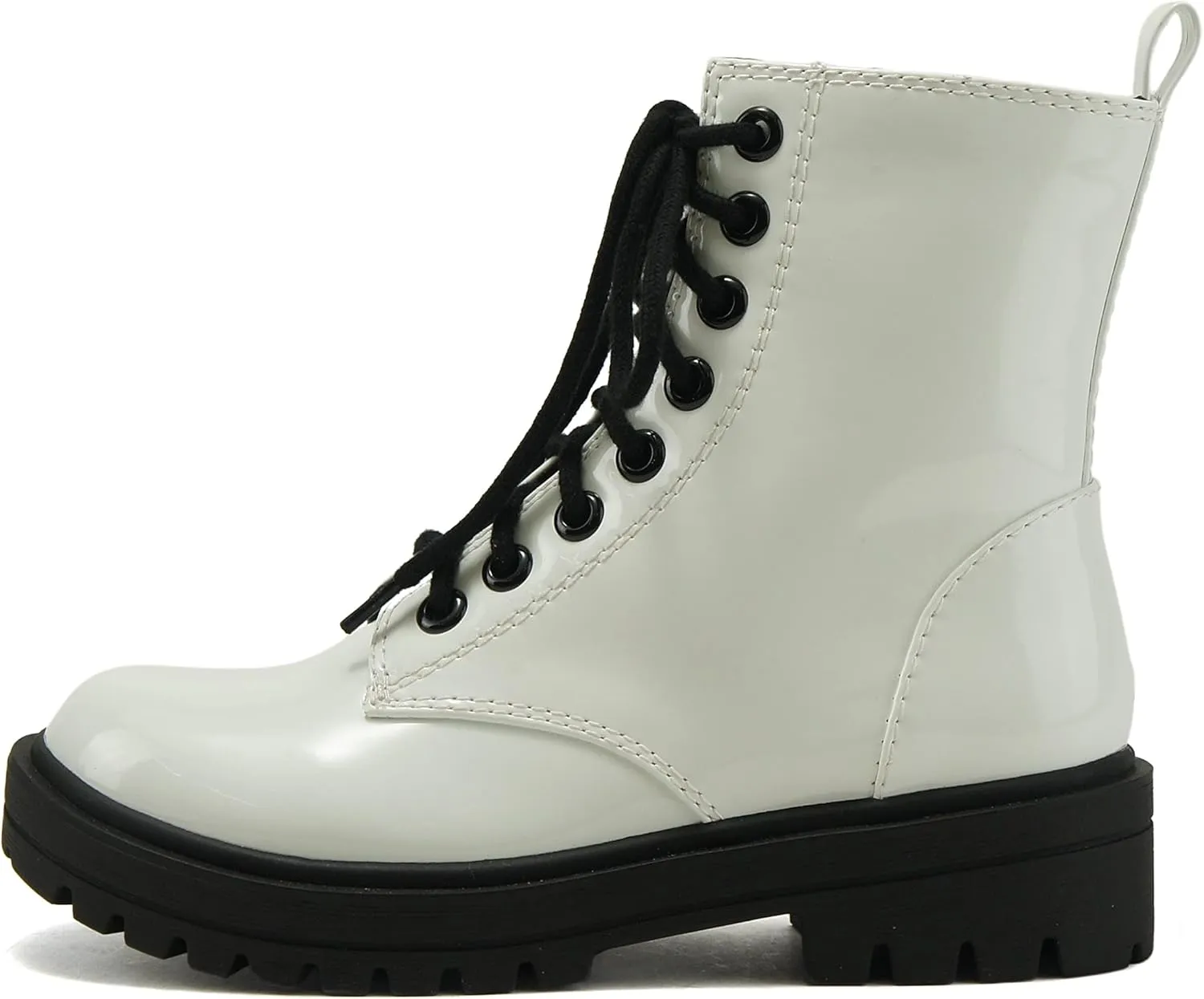 Soda FIRM - Lug Sole Combat Ankle Bootie Lace up w/Side Zipper