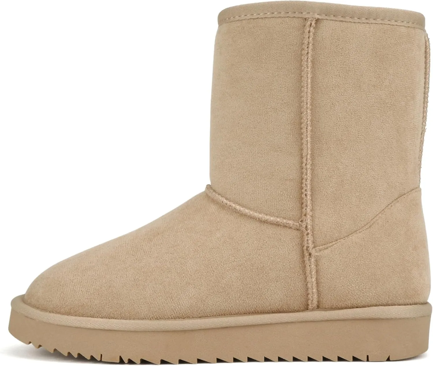 Soda “Kuron” ~ Women Round Toe Lug Sole Low Flatform Sherpa-lined Ankle Boot