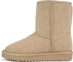 Soda “Kuron” ~ Women Round Toe Lug Sole Low Flatform Sherpa-lined Ankle Boot