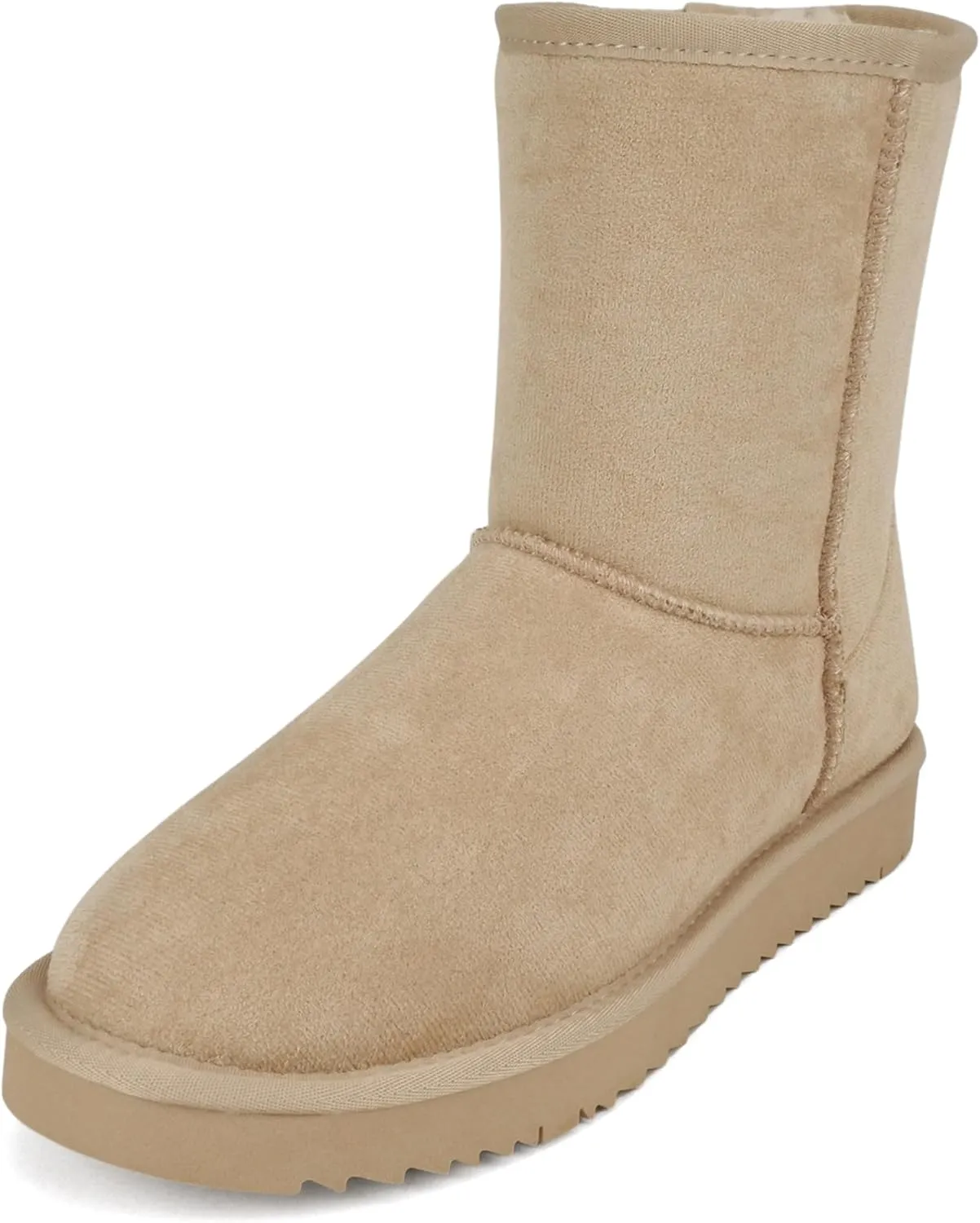 Soda “Kuron” ~ Women Round Toe Lug Sole Low Flatform Sherpa-lined Ankle Boot