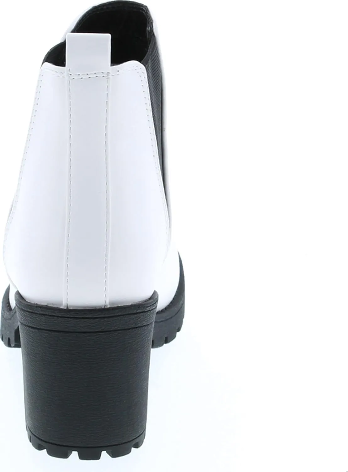 Soda ORIGAMI ~ WOMEN LUG SOLE MID HEEL FASHION ANKLE BOOTIE W/DOUBLE ELASTIC GORE