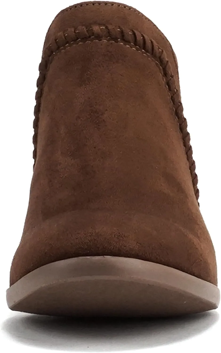 Soda Sincere Women's Low Ankle Heel Bootie with Elastic Cross Straps