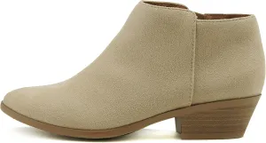 SODA Soda Women's Western Ankle Bootie w Low Chunky Block Stacked Heel Lt Wheat Su 8.5