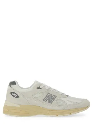 Sporty Pigskin And Mesh Sneakers With Cushioned Sole