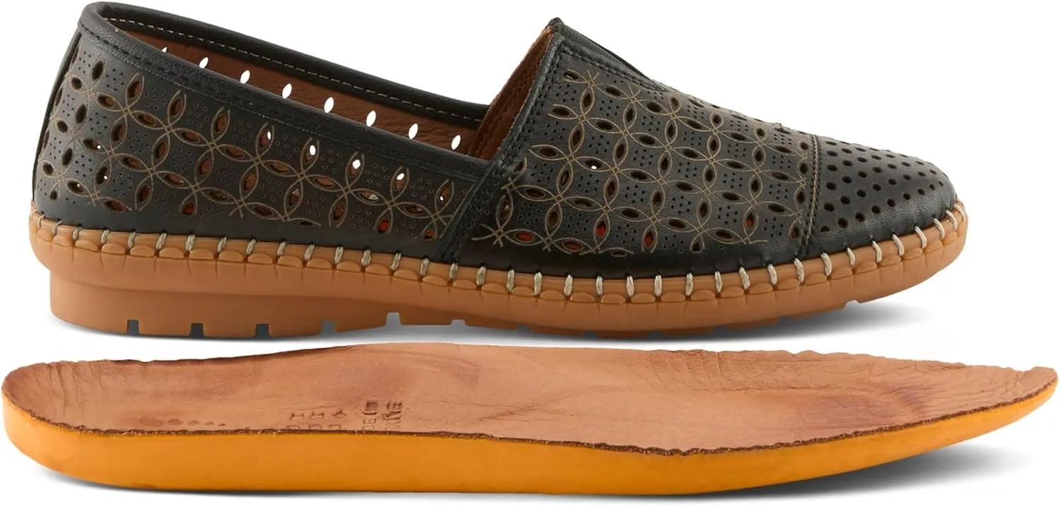 Spring Step Oralis Leather Loafers for Women - Comfortable Slip-On Shoes with Rubber Outsole - Ladies Casual Loafers with Low Heel