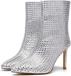 Stiletto Heeled Ankle Boots for Women Party Wedding Anniversary Graduation Prom Shoes