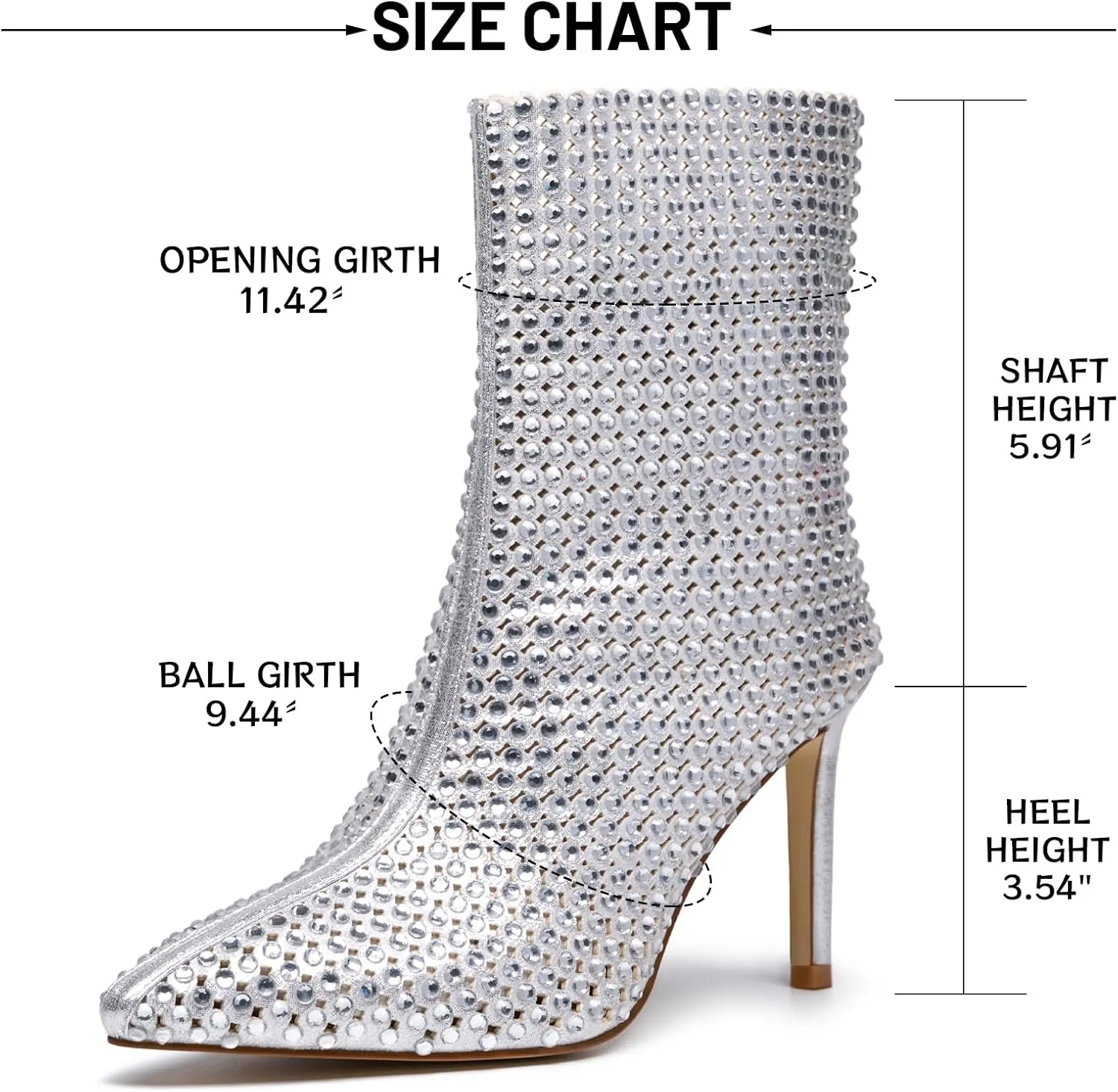 Stiletto Heeled Ankle Boots for Women Party Wedding Anniversary Graduation Prom Shoes