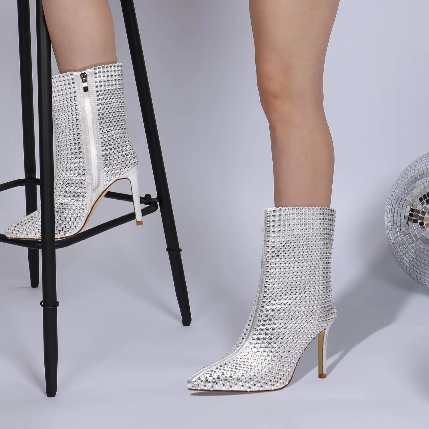 Stiletto Heeled Ankle Boots for Women Party Wedding Anniversary Graduation Prom Shoes