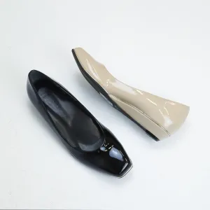 SUaSHI 9231 Gold Edge Pumps Square Toe
