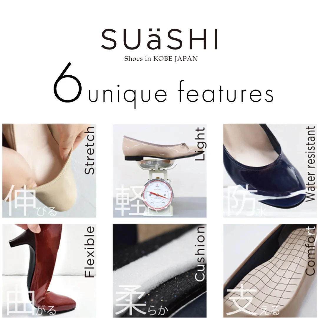 SUaSHI 9231 Gold Edge Pumps Square Toe