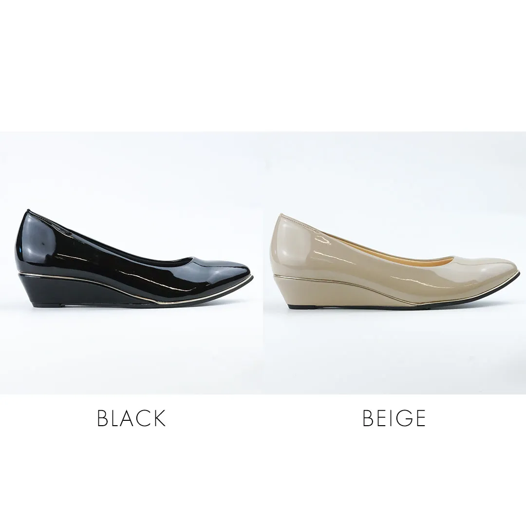 SUaSHI 9231 Gold Edge Pumps Square Toe