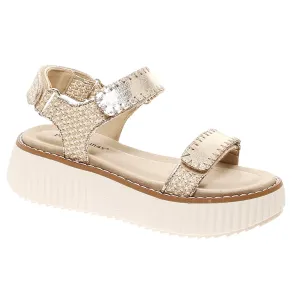 Sweet-4 Platform Adjustable Strap Sandal in Gold Combo