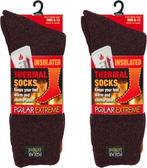 Thermal Hiking Sock For Men & Women, Insulated Warmth for Cold Weather Boot Comfort, One Size Fits Most, 2 Pack