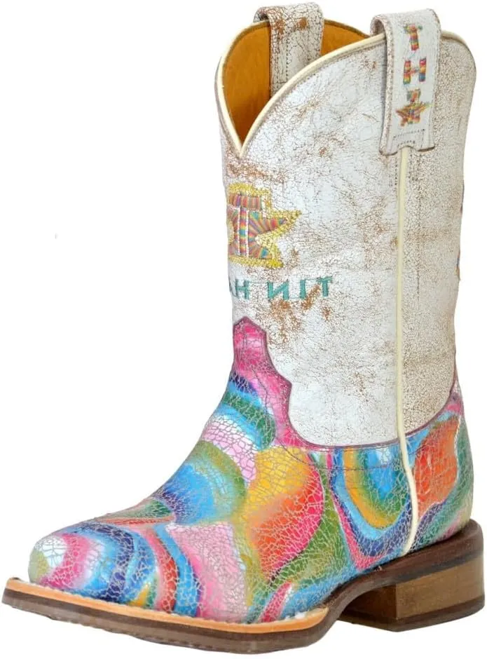 Tin Haul Kids Color Burst with Cowgirl Sole Cowgirl Boot
