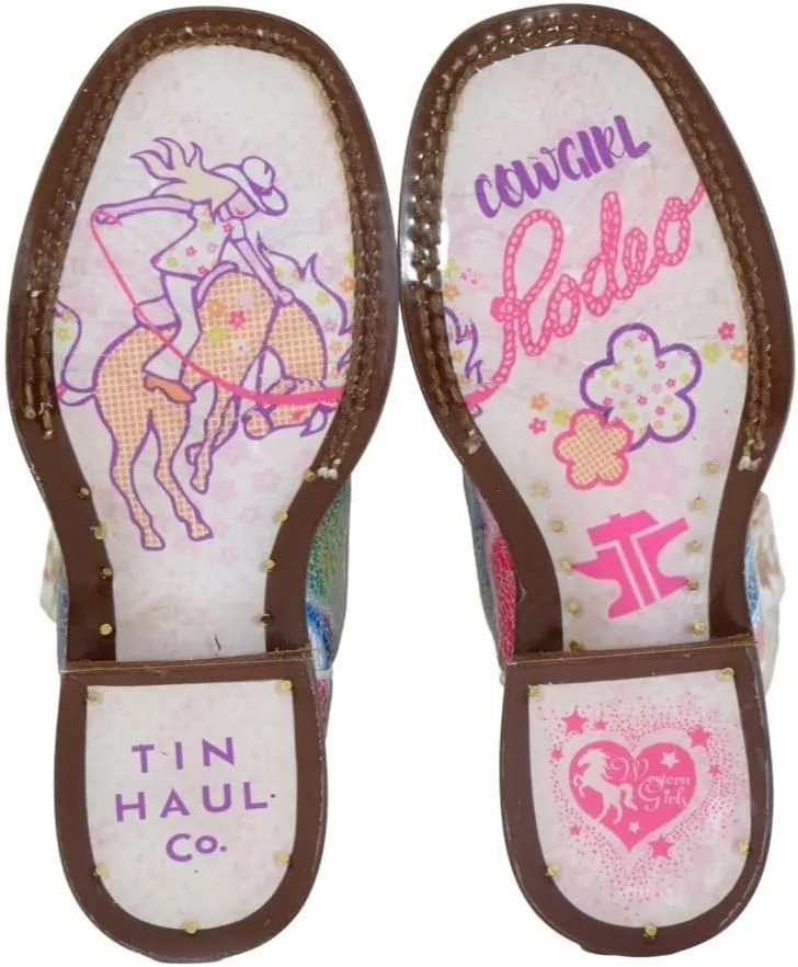 Tin Haul Kids Color Burst with Cowgirl Sole Cowgirl Boot