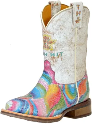 Tin Haul Kids Color Burst with Cowgirl Sole Cowgirl Boot