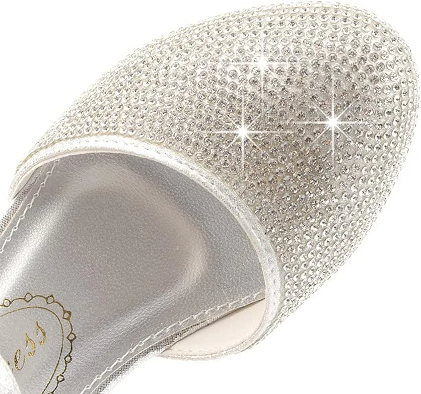 Toddler Little Girls Dress Shoes Glitter Low Heel Mary Jane Sparkle Party Wedding Bridesmaids Princess Pumps Flower Girl Shoes