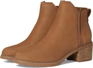 TOMS Womens Hailey Round Toe Pull On Casual Boots Ankle Low Heel 1-2" - Brown