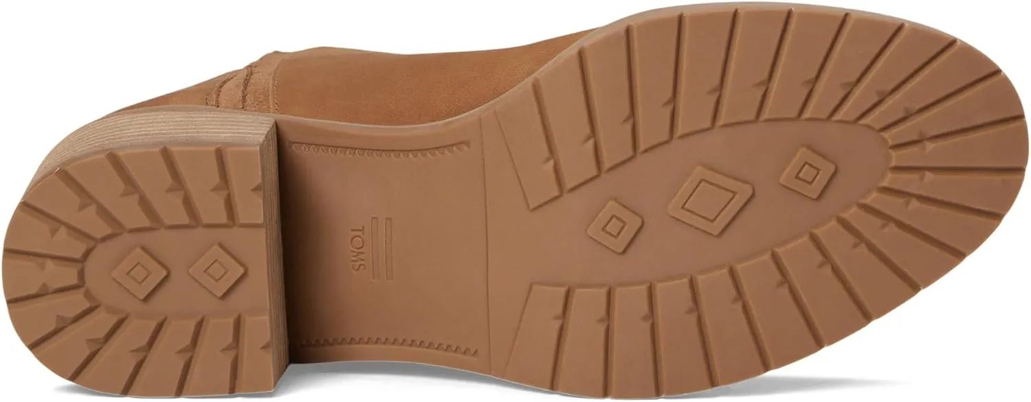 TOMS Womens Hailey Round Toe Pull On Casual Boots Ankle Low Heel 1-2" - Brown