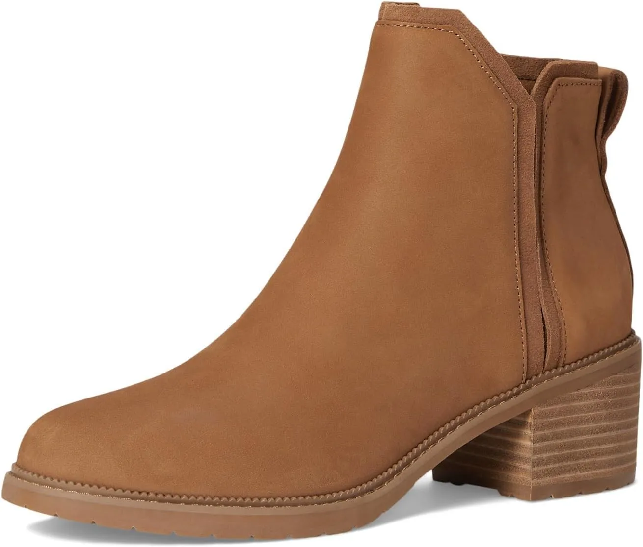 TOMS Womens Hailey Round Toe Pull On Casual Boots Ankle Low Heel 1-2" - Brown