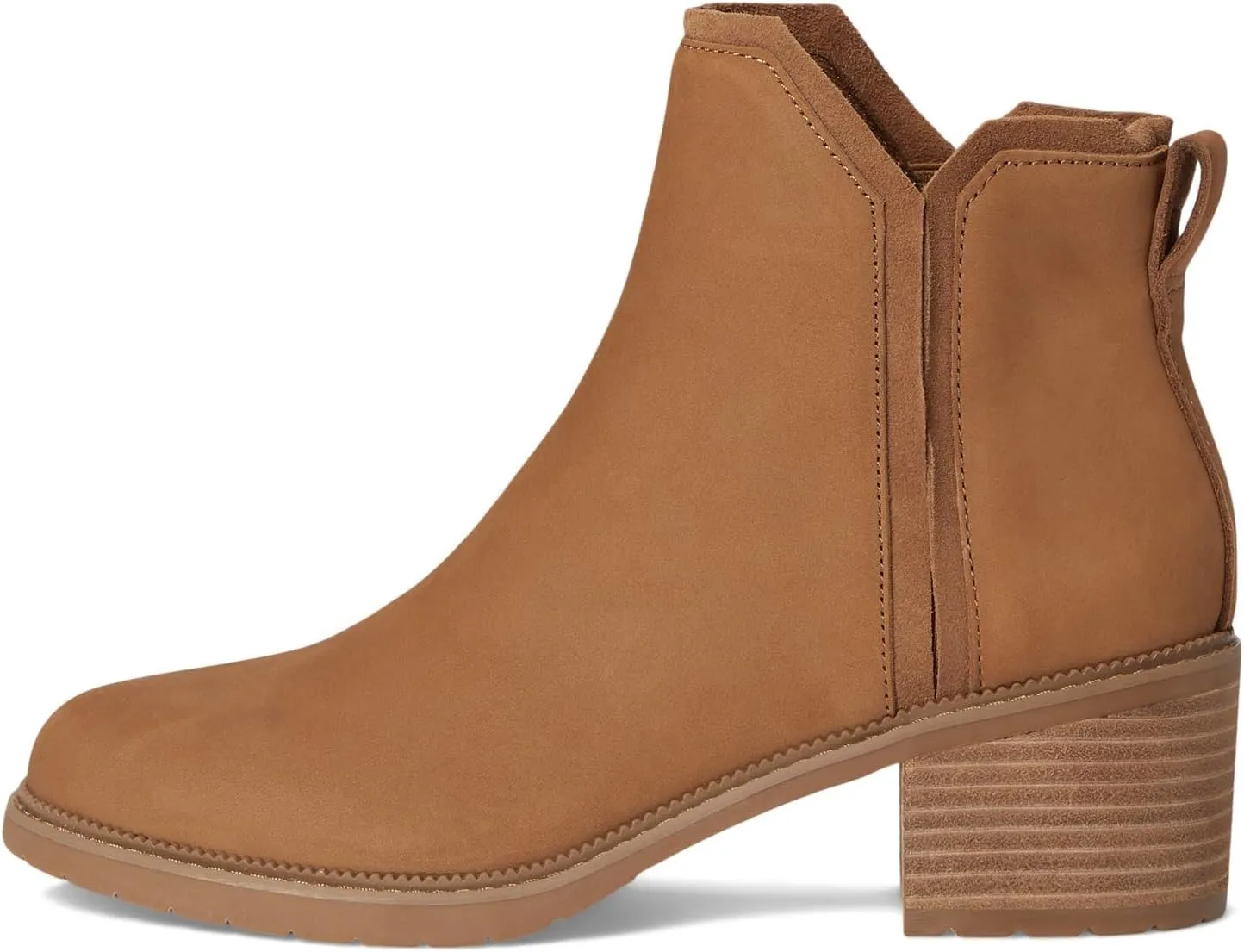 TOMS Womens Hailey Round Toe Pull On Casual Boots Ankle Low Heel 1-2" - Brown