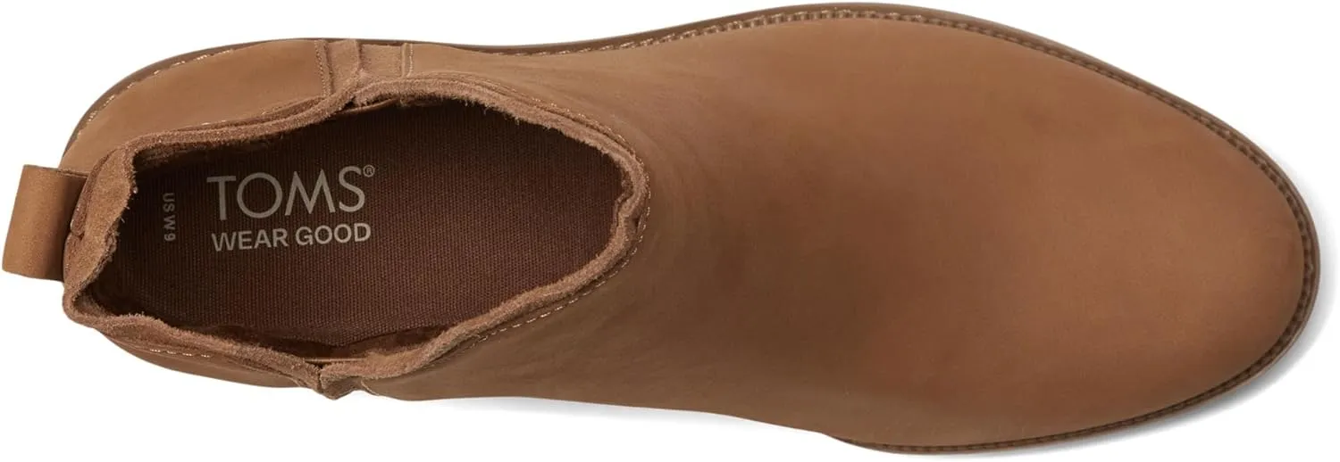TOMS Womens Hailey Round Toe Pull On Casual Boots Ankle Low Heel 1-2" - Brown