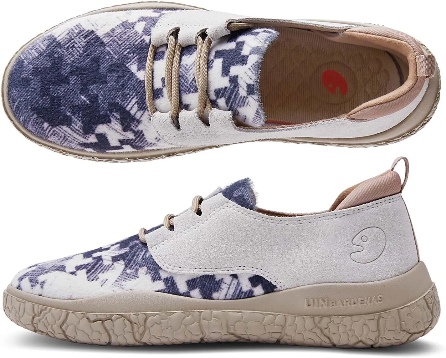 UIN Women's Walking Shoes Lace Up Casual Comfortable Art Painted Travel Sneaker Bardenas